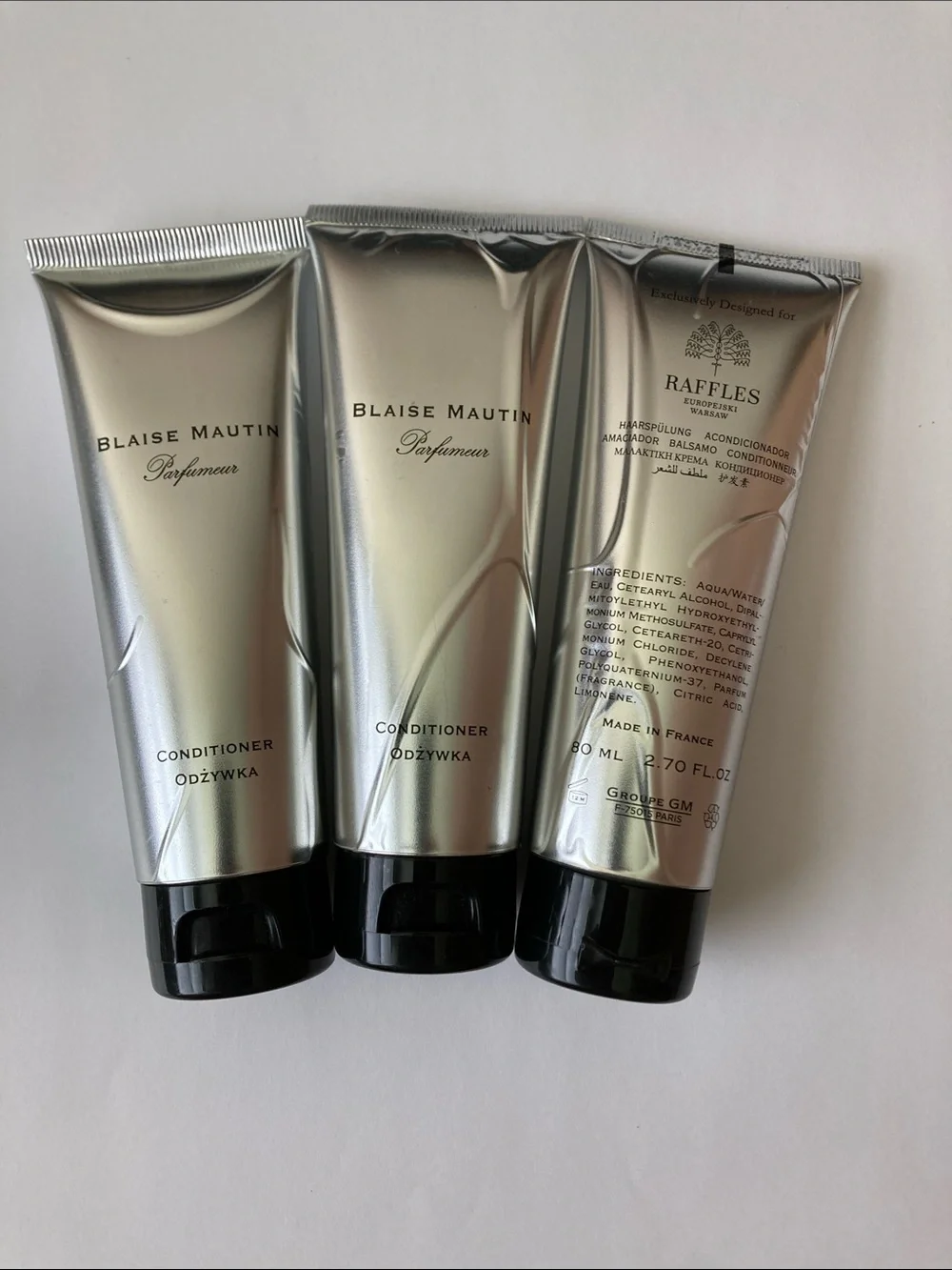 3 Blaise Martin Conditioner Raffles Hotel 2.7 oz 80 ml Set Lot